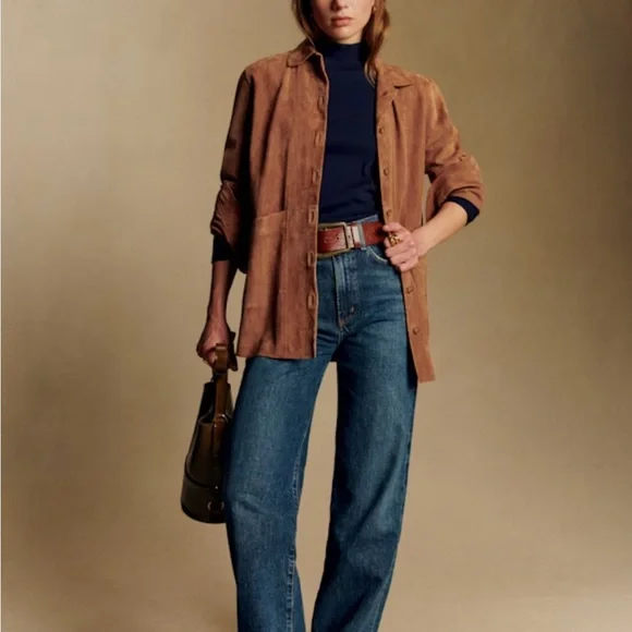 NWOT Sezane Will Jacket - Camel Suede - Picture 4 of 4